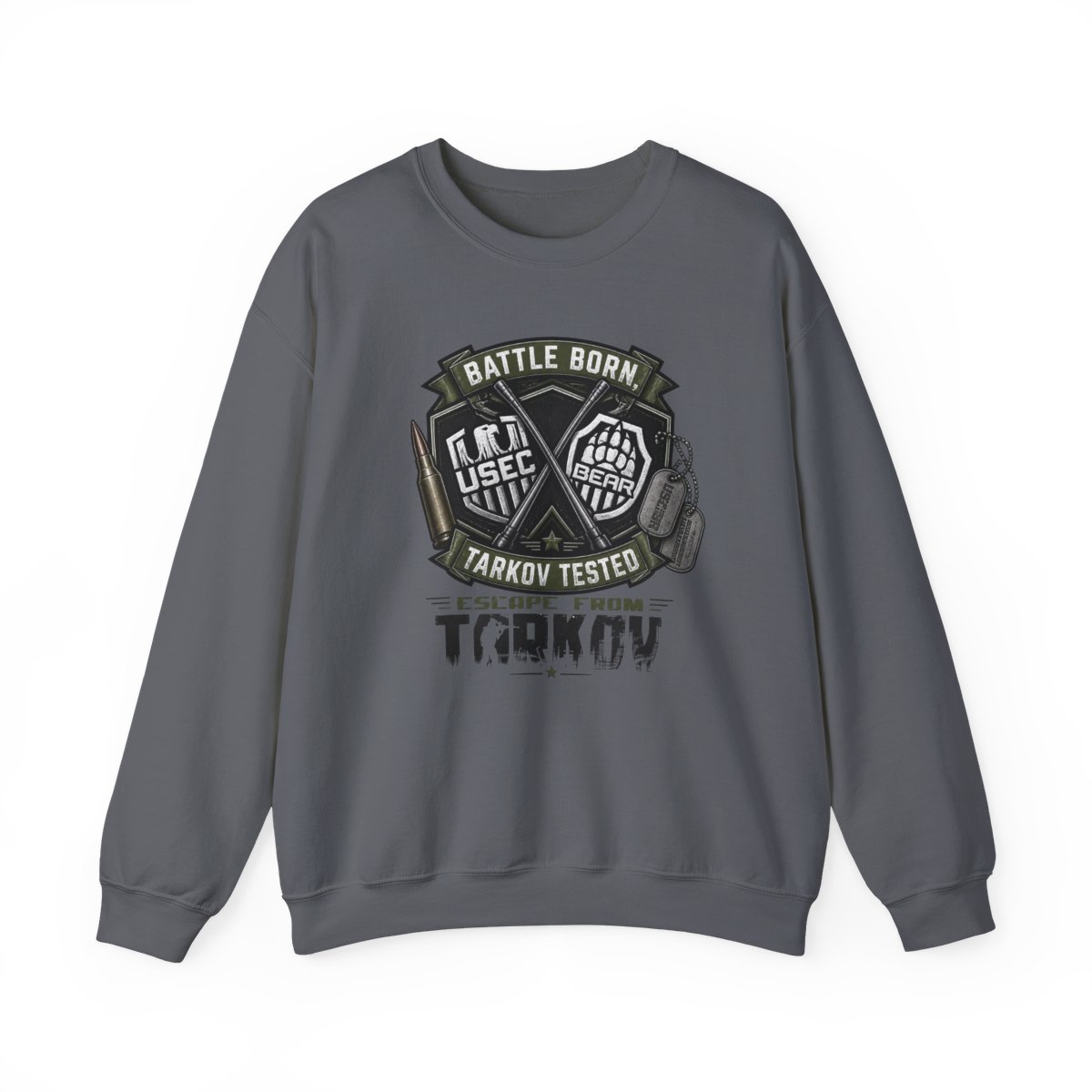 Escape From Tarkov "Battle Born, Tarkov Tested" Crewneck - alternate angle 3, merchandise