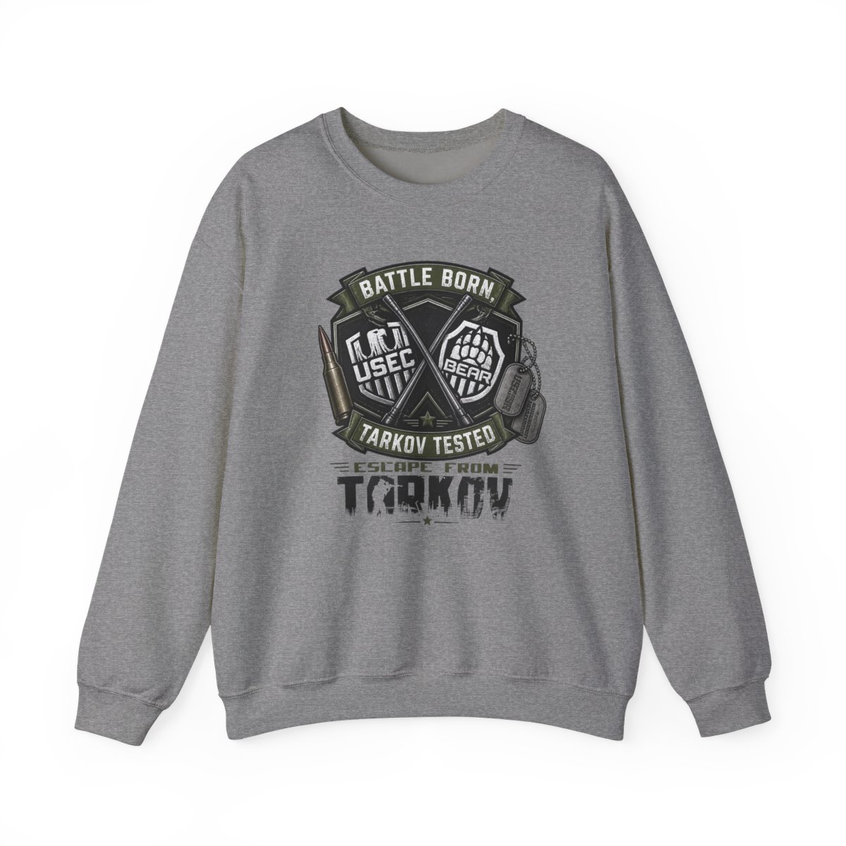 Escape From Tarkov "Battle Born, Tarkov Tested" Crewneck - alternate angle 2, merchandise
