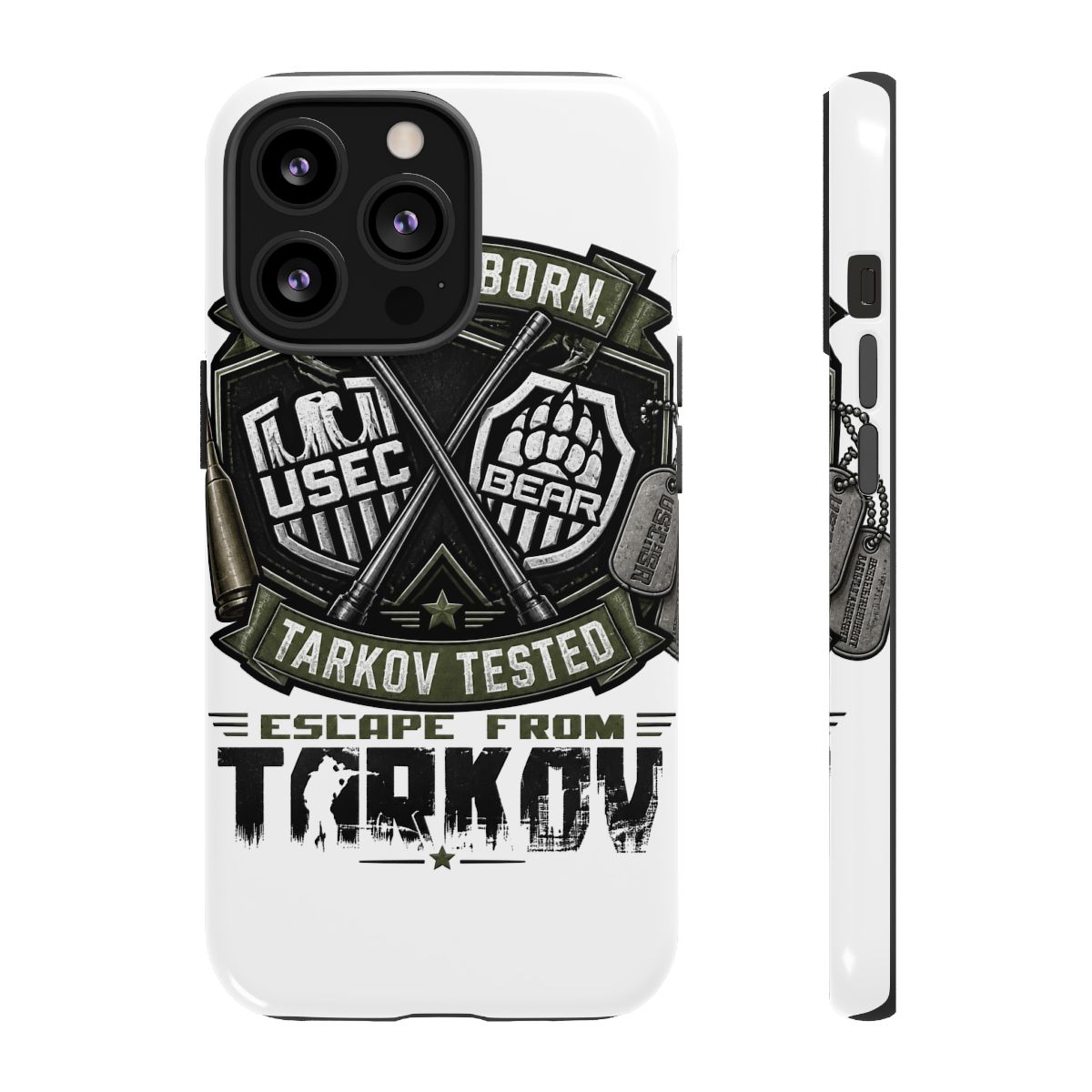 Escape From Tarkov "Battle Born, Tarkov Tested" Phone Case - alternate angle 3, merchandise